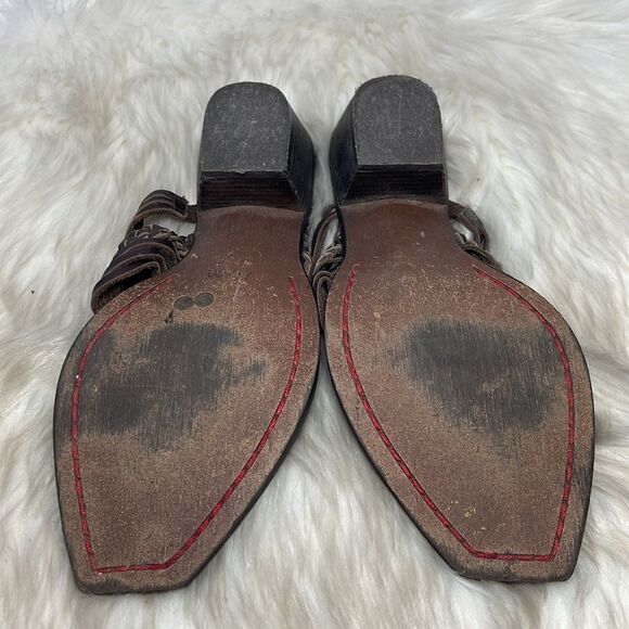 Sam Edelman Brown Woven Leather Mules Sz 7.5 - Picture 6 of 6